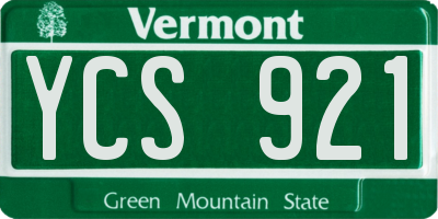 VT license plate YCS921
