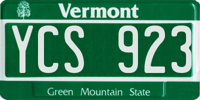 VT license plate YCS923
