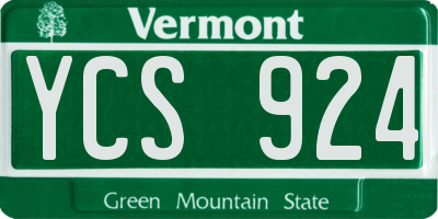 VT license plate YCS924