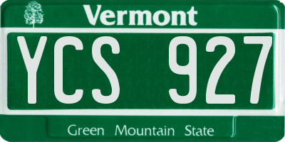 VT license plate YCS927