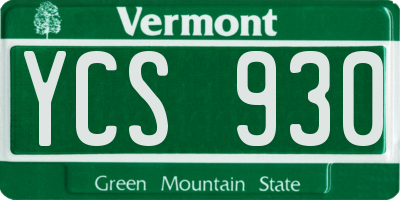 VT license plate YCS930