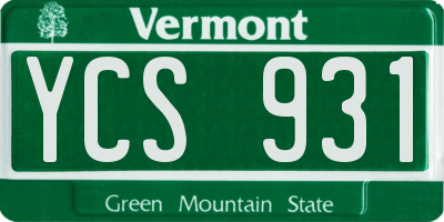 VT license plate YCS931