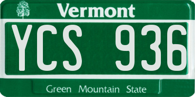 VT license plate YCS936