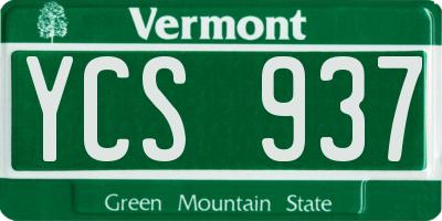 VT license plate YCS937