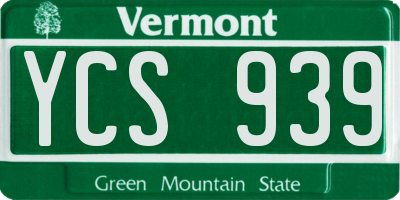 VT license plate YCS939