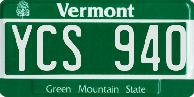 VT license plate YCS940