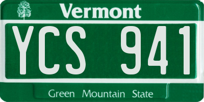 VT license plate YCS941
