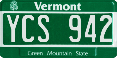 VT license plate YCS942