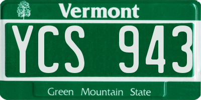 VT license plate YCS943