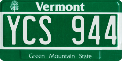 VT license plate YCS944