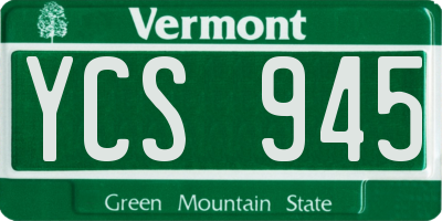 VT license plate YCS945
