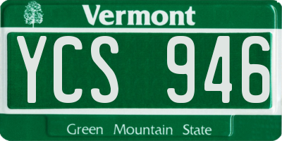 VT license plate YCS946