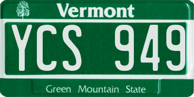 VT license plate YCS949