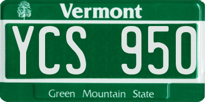VT license plate YCS950