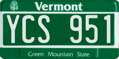 VT license plate YCS951