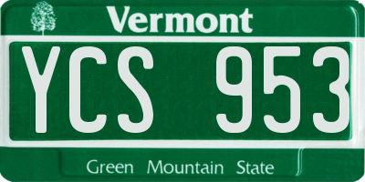 VT license plate YCS953