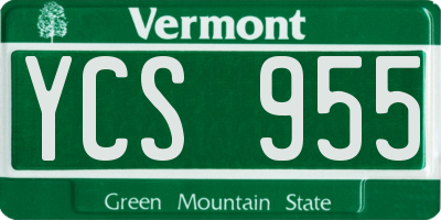 VT license plate YCS955