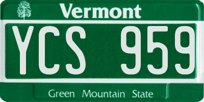 VT license plate YCS959