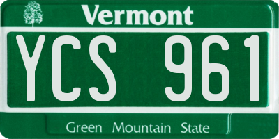 VT license plate YCS961