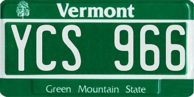 VT license plate YCS966