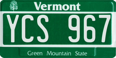 VT license plate YCS967