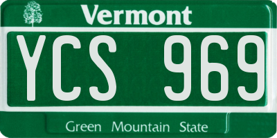 VT license plate YCS969
