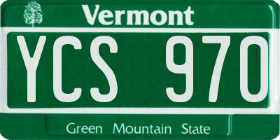 VT license plate YCS970
