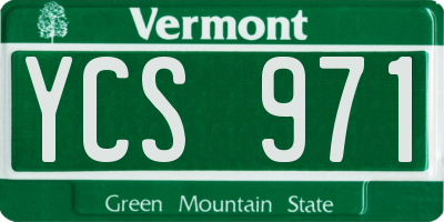 VT license plate YCS971