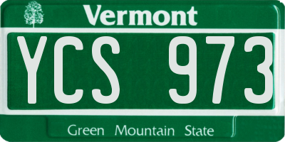 VT license plate YCS973
