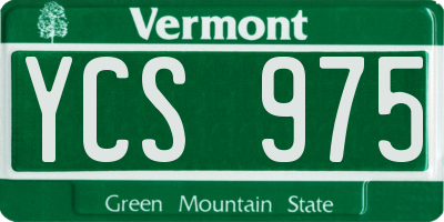 VT license plate YCS975