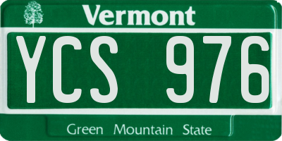 VT license plate YCS976