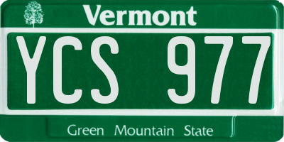 VT license plate YCS977