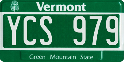 VT license plate YCS979