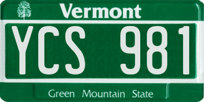 VT license plate YCS981