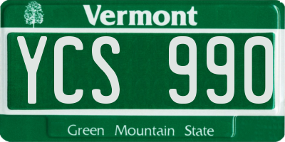 VT license plate YCS990