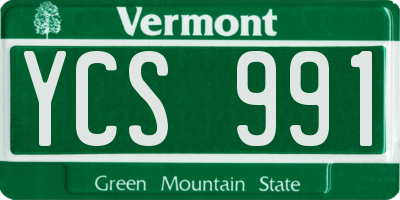 VT license plate YCS991