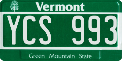 VT license plate YCS993