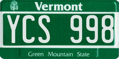 VT license plate YCS998