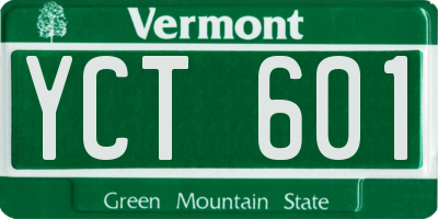 VT license plate YCT601