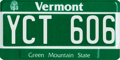 VT license plate YCT606