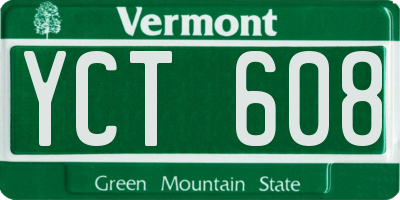VT license plate YCT608
