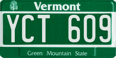 VT license plate YCT609