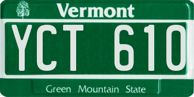 VT license plate YCT610