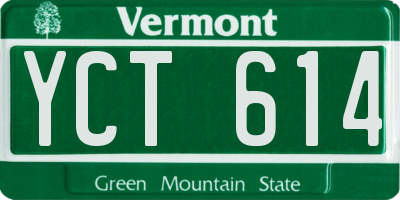 VT license plate YCT614