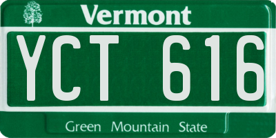 VT license plate YCT616