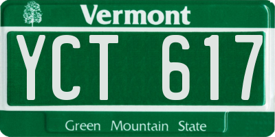 VT license plate YCT617