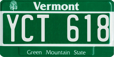 VT license plate YCT618