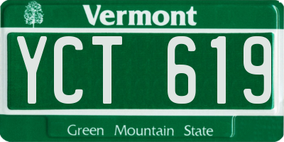 VT license plate YCT619