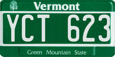 VT license plate YCT623