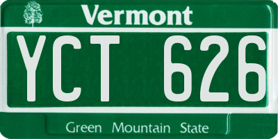 VT license plate YCT626